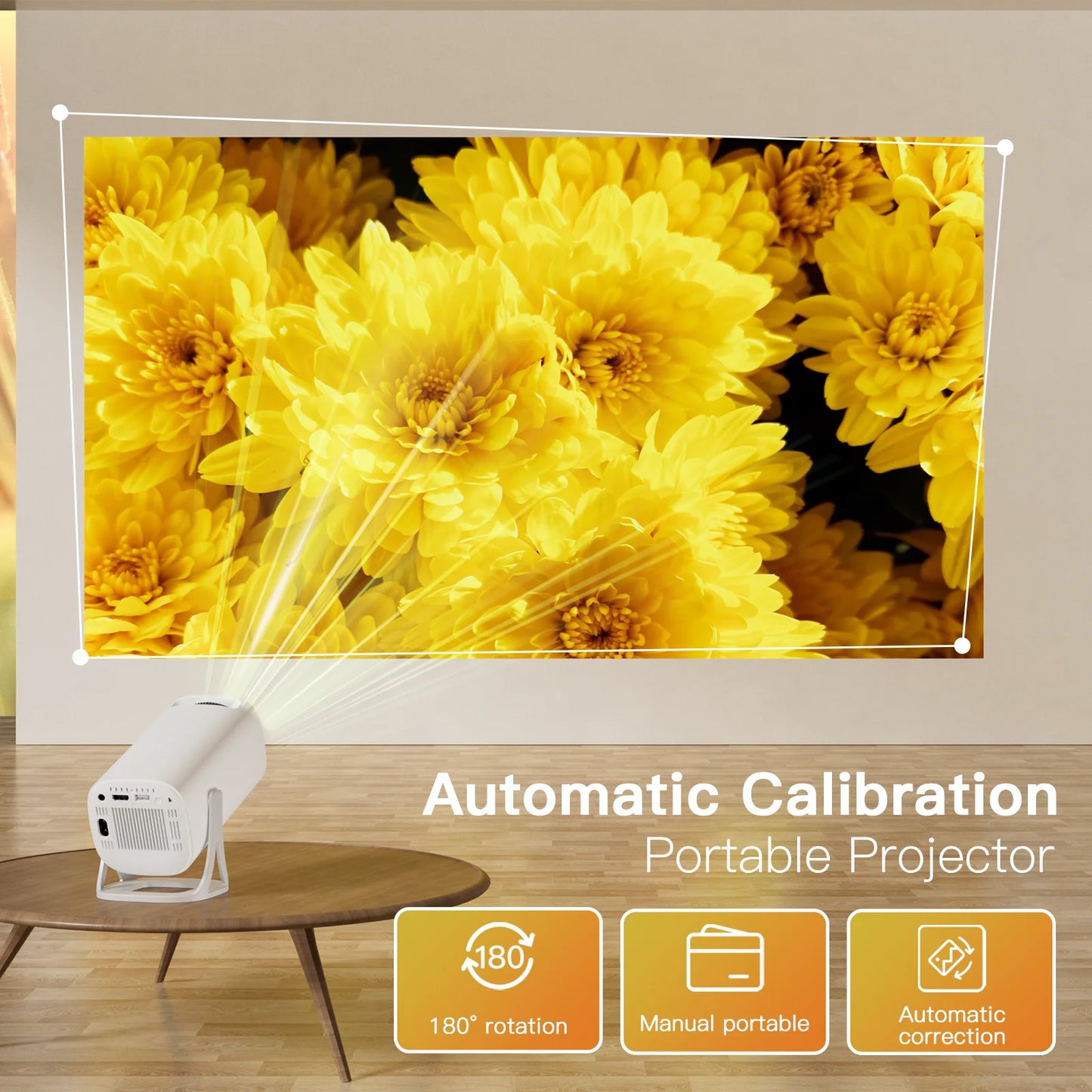 S40 Smart Projector Android 11 1080P 4K Movie Wifi6 BT5.4 Allwinner H713 1280*720P Auto Keystone Outdoor Pocket Beamer